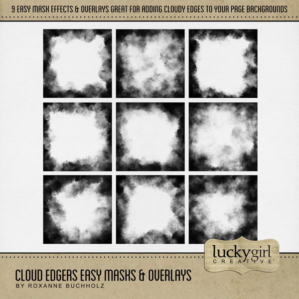 Cloud Edgers Easy Masks & Overlays Digital Art - Digital Scrapbooking Kits