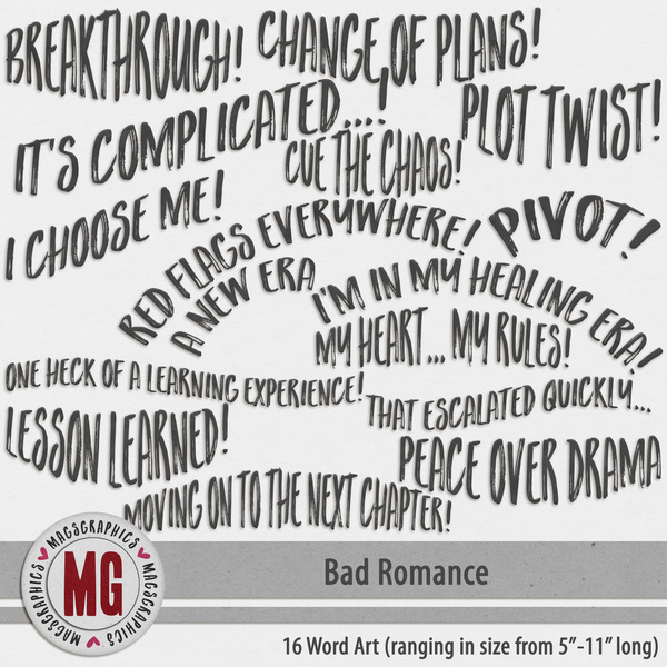 Bad Romance Word Art
