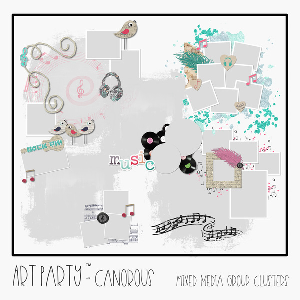 Canorous - Mixed Media Group Clusters Digital Art - Digital Scrapbooking Kits