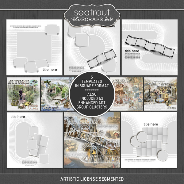Artistic License Segmented Digital Art - Digital Scrapbooking Kits