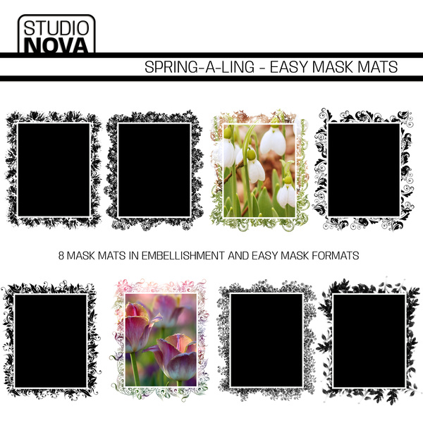 Spring-A-Ling - Easy Mask Mats Digital Art - Digital Scrapbooking Kits