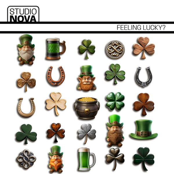 Feeling Lucky Digital Art - Digital Scrapbooking Kits