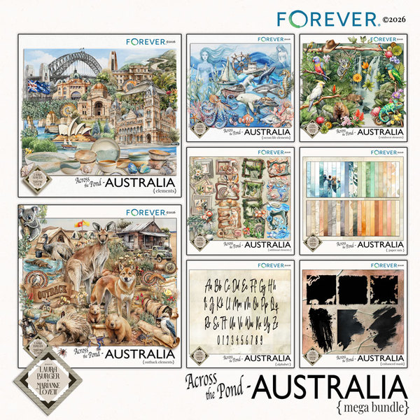Across The Pond - Australia Mega Bundle Digital Art - Digital Scrapbooking Kits