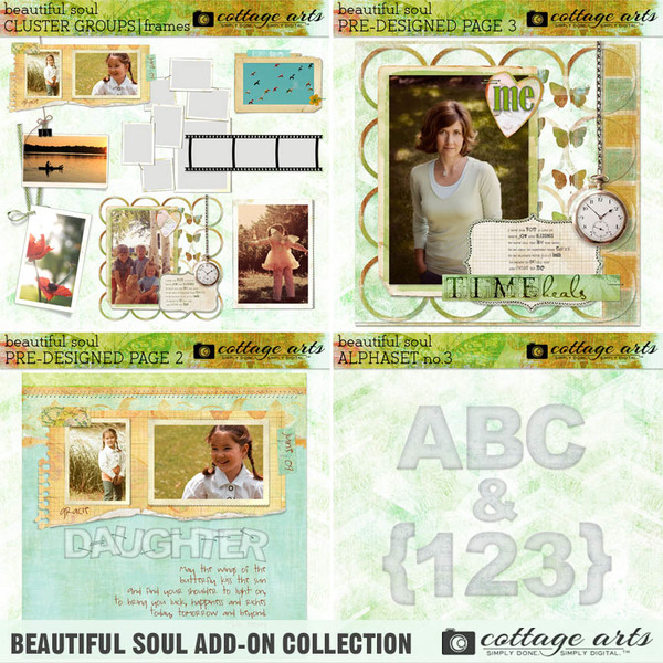 Beautiful Soul Add-on Collection Digital Art - Digital Scrapbooking Kits