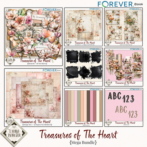 Treasures of The Heart Mega Bundle Digital Art - Digital Scrapbooking Kits
