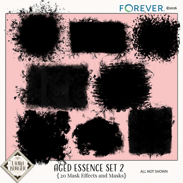 Aged Essence Masks Set 2 Digital Art - Digital Scrapbooking Kits