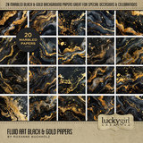 Fluid Art Black & Gold Papers