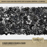 Flower Garden in Black & Silver