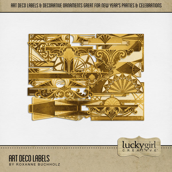 Art Deco Labels Digital Art - Digital Scrapbooking Kits