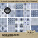 Delft Blue Watercolor Papers