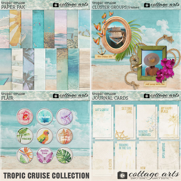 Tropic Cruise Collection Digital Art - Digital Scrapbooking Kits