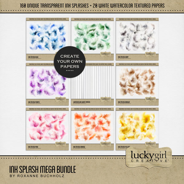 Ink Splash Mega Bundle Digital Art - Digital Scrapbooking Kits