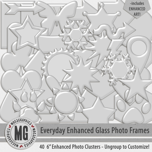 Everyday Enhanced Glass Photo Frames Digital Art - Digital Scrapbooking Kits