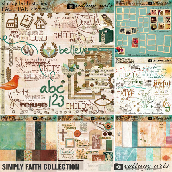 Simply Faith Collection Digital Art - Digital Scrapbooking Kits