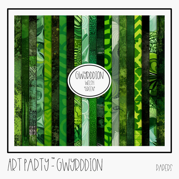 Gwyrddion - Papers Digital Art - Digital Scrapbooking Kits