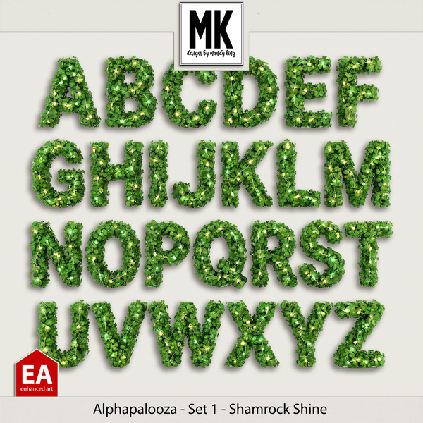 Alphapalooza - Set 1 - Shamrock Shine Digital Art - Digital Scrapbooking Kits