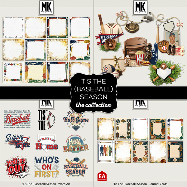 'Tis The (Baseball) Season - Collection Digital Art - Digital Scrapbooking Kits