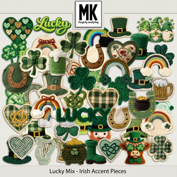 Lucky Mix - Irish Accent Pieces Digital Art - Digital Scrapbooking Kits