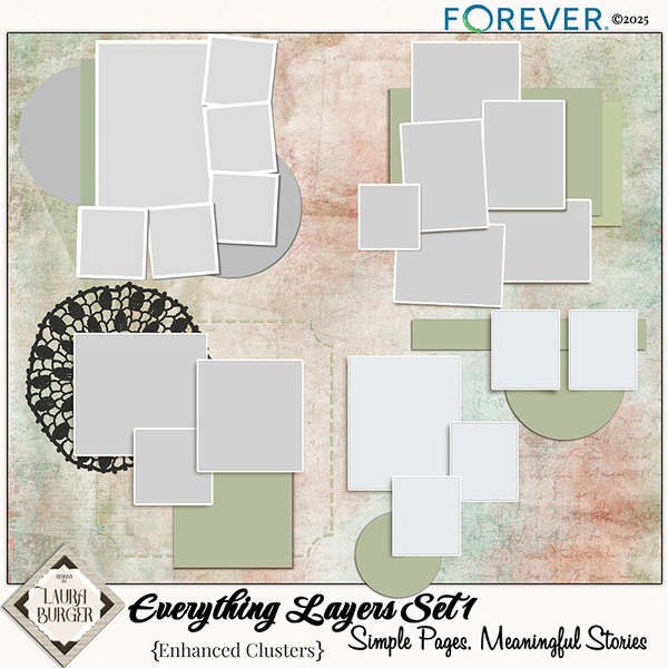 Everything Layers Set1 - Simple Pages,Meaningful Stories Digital Art - Digital Scrapbooking Kits