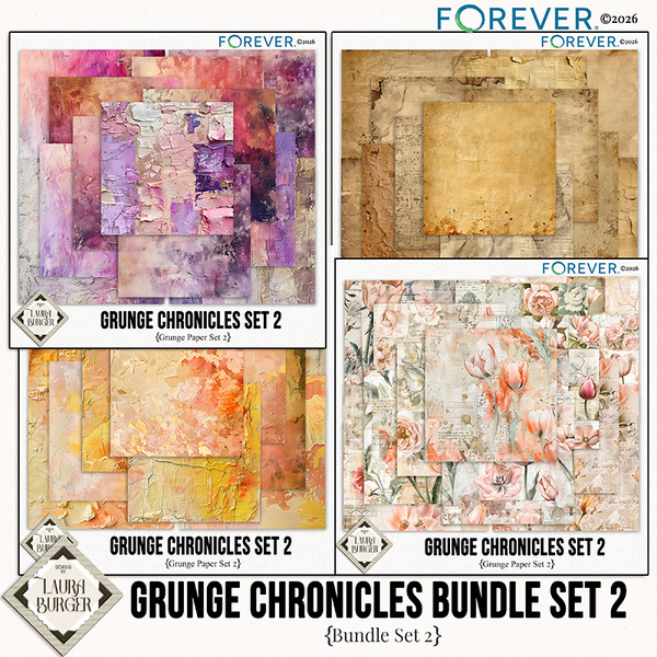 Grunge Chronicles Set 2 Digital Art - Digital Scrapbooking Kits