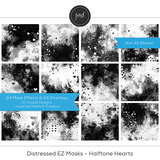 Distressed EZ Masks - Halftone Hearts