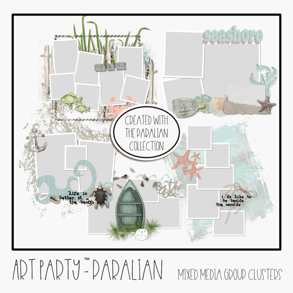 Paralian - Mixed Media Group Clusters Digital Art - Digital Scrapbooking Kits