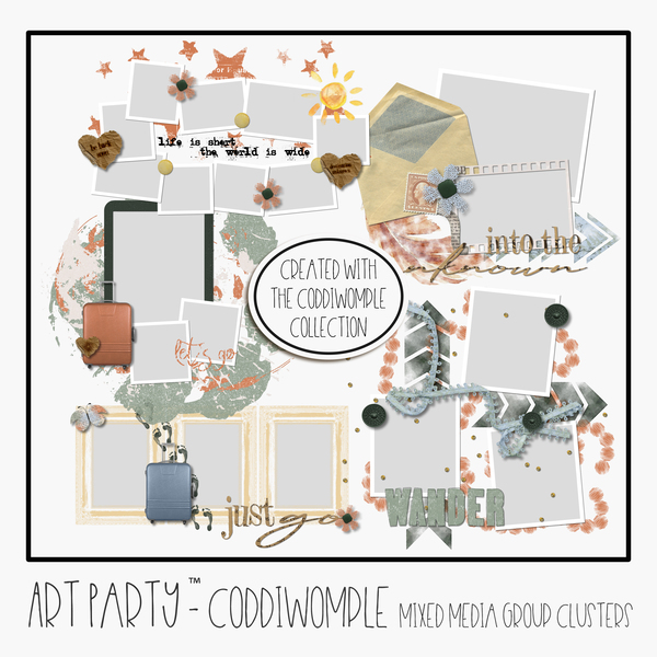 Coddiwomple - Mixed Media Group Clusters Digital Art - Digital Scrapbooking Kits