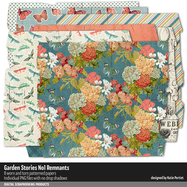 Garden Stories 01 Remnants Digital Art - Digital Scrapbooking Kits