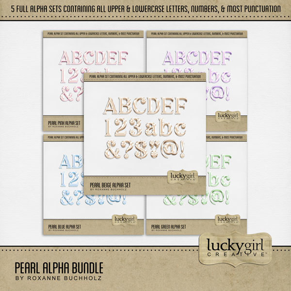 Pearl Alpha Bundle Digital Art - Digital Scrapbooking Kits
