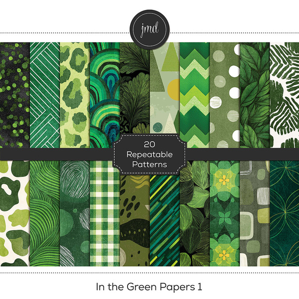 In the Green Papers 1 Digital Art - Digital Scrapbooking Kits