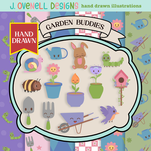 Garden Buddies Digital Art - Digital Scrapbooking Kits