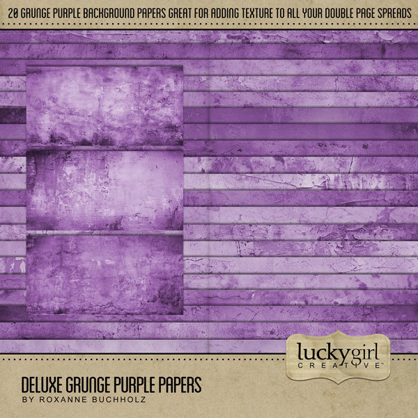 Deluxe Grunge Purple Papers Digital Art - Digital Scrapbooking Kits
