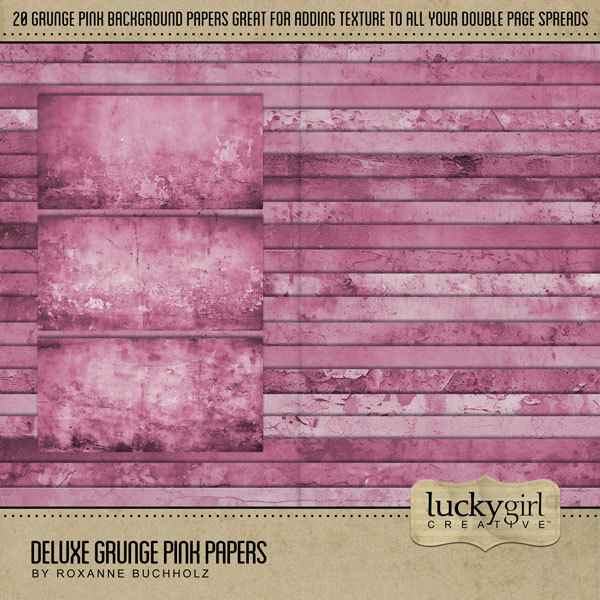 Deluxe Grunge Pink Papers Digital Art - Digital Scrapbooking Kits