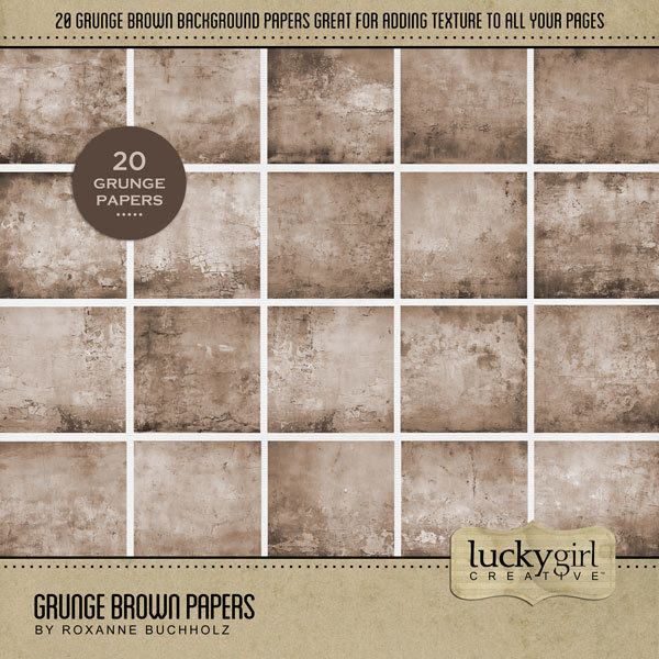 Grunge Brown Papers Digital Art - Digital Scrapbooking Kits