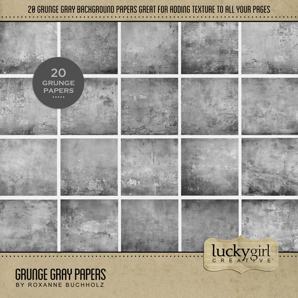 Grunge Gray Papers Digital Art - Digital Scrapbooking Kits