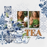 Delft Blue Watercolor Elements