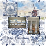 Delft Blue Watercolor Elements