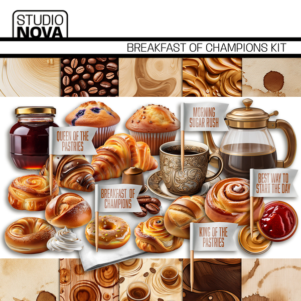 Breakfast of Champions Digital Art - Digital Scrapbooking Kits