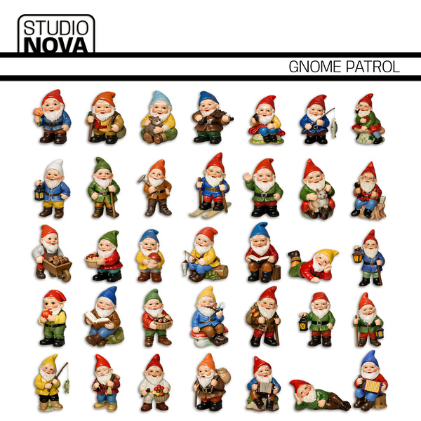 Gnome Patrol Digital Art - Digital Scrapbooking Kits