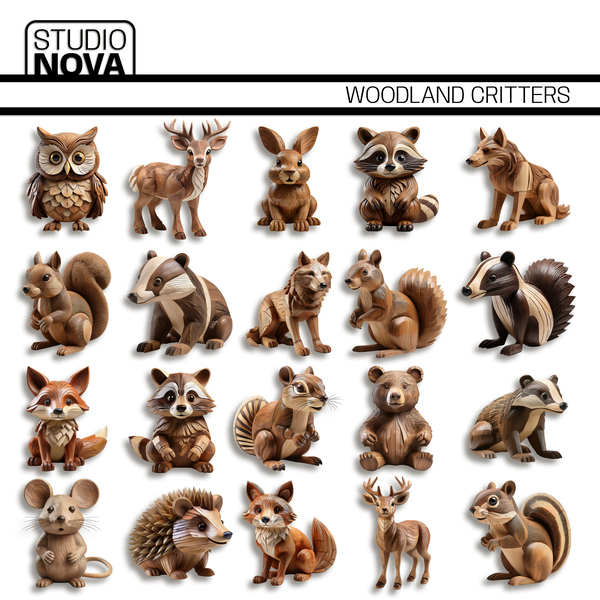 Woodland Critters Digital Art - Digital Scrapbooking Kits