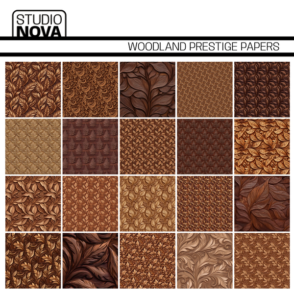 Woodland Prestige Papers Digital Art - Digital Scrapbooking Kits