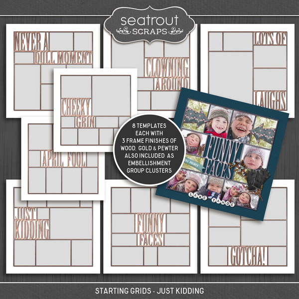 Starting Grids - Just Kidding Digital Art - Digital Scrapbooking Kits