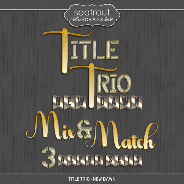 Title Trio - New Dawn Digital Art - Digital Scrapbooking Kits