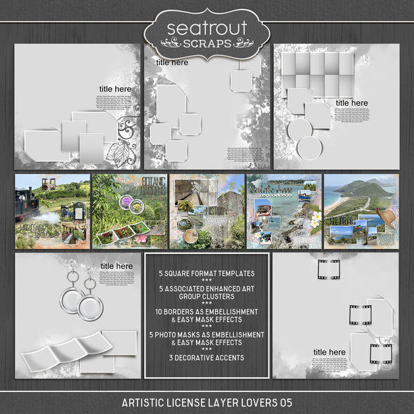 Artistic License Layer Lovers 05 Digital Art - Digital Scrapbooking Kits