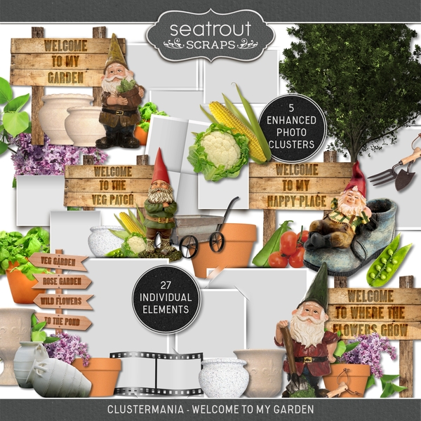 ClusterMania - Welcome To My Garden Digital Art - Digital Scrapbooking Kits