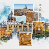 Travel Landmarks Watercolor Mega Bundle