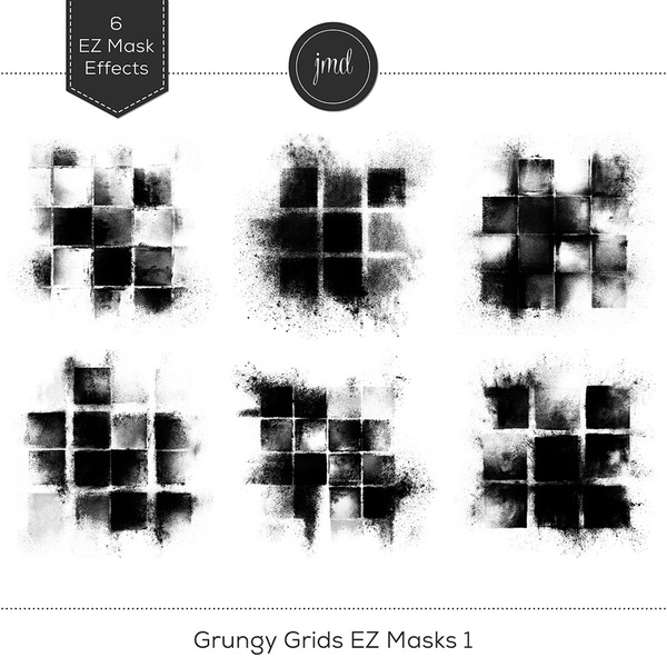 Grungy Grids EZ Masks 1 Digital Art - Digital Scrapbooking Kits