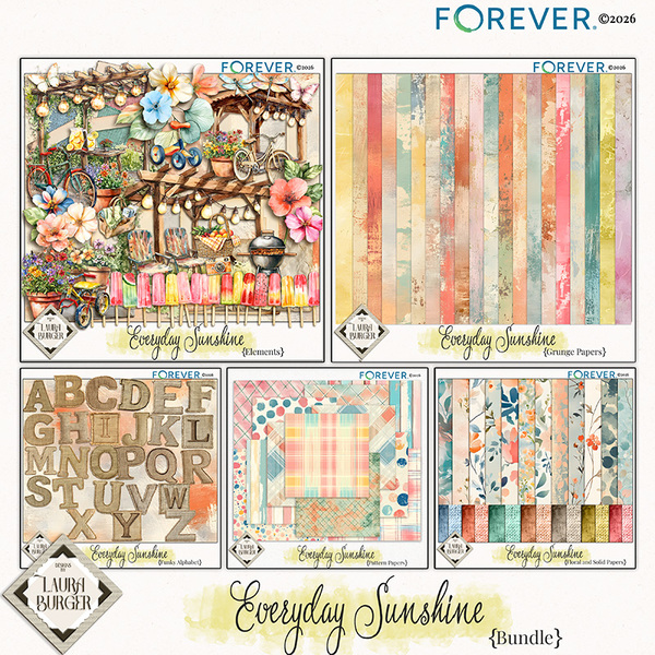 Everyday Sunshine Bundle Digital Art - Digital Scrapbooking Kits
