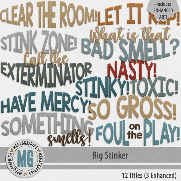 Big Stinker Titles Digital Art - Digital Scrapbooking Kits