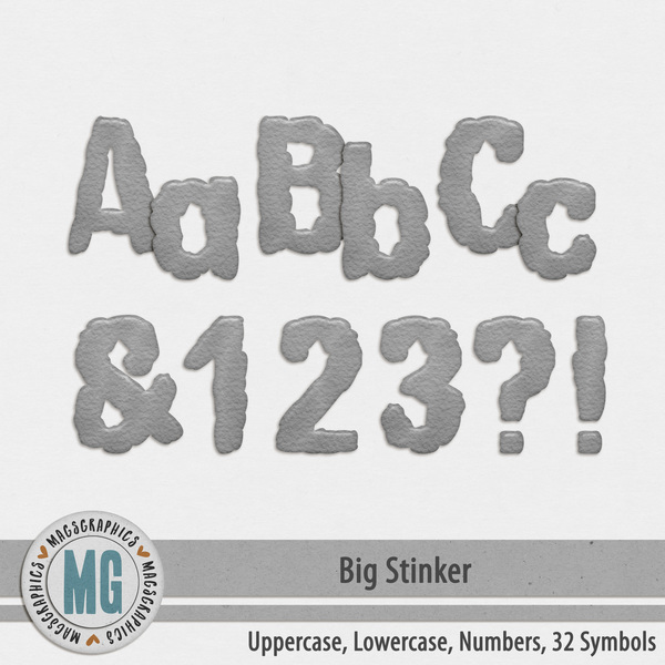 Big Stinker Alpha Digital Art - Digital Scrapbooking Kits